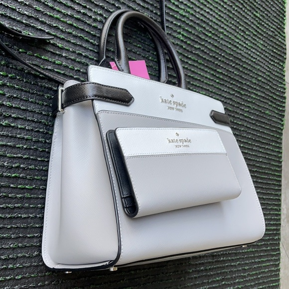 Kate Spade Staci Colorblock Medium Satchel & Staci Colorblock Large Slim Bifold - Picture 3 of 16